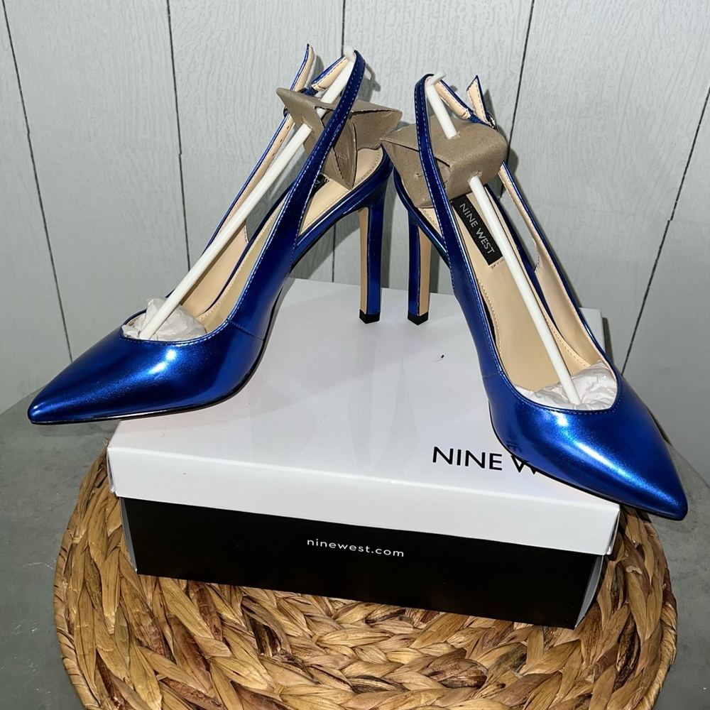 New Nine West Metallic herls size 7